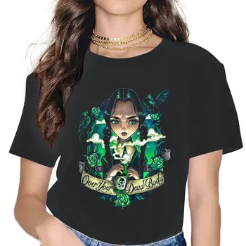 Женские рубашки Dead Body Wednesday Addams, Очень популярная футболка для телешоу, Кавайные винтажные женские блузки