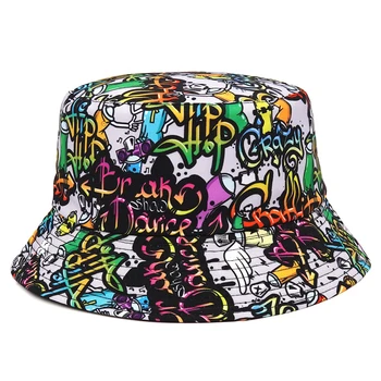 Забавная мультяшная шляпа-панама с граффити для мужчин и женщин 2023, уличная повседневная панама, Летние шляпы от солнца, хип-хоп кепка Bob Gorro gorras