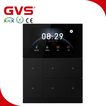 Завод GVS KNX / EIB Система автоматизации умного дома Проводная Беспроводная Новая металлическая панель KNX Waltz Touch + Pad с кнопкой