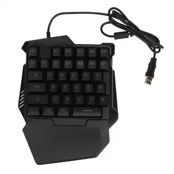 Игровая клавиатура для одной руки, 35 клавиш, красочная подсветка, профессиональный интерфейс USB, эргономичная RGB-клавиатура для ПК, новинка
