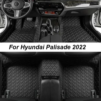 Изготовленные на заказ роскошные коврики для Hyundai Palisade 2022, БЕЗ морщин, Автомобильные коврики, Аксессуары, Запасные части для интерьера, Полный комплект