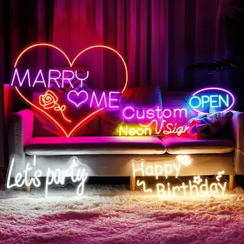 Индивидуальный дизайн неоновой вывески, личное имя, бизнес-логотип, светодиодная подсветка на стене комнаты, Вечеринка по случаю дня рождения, Свадьба, Неоновая ночь, прямая поставка