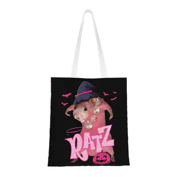 Каваи РАТЦ, Розовый Мем, Тыква, сумка для покупок, Многоразовая Холщовая сумка для покупок, сумка для покупок