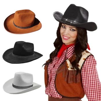 Ковбойские шляпы, сверкающая ковбойская шляпа с ослепительными стразами, ковбойская шляпа взрослого размера для вечеринки, прямая поставка