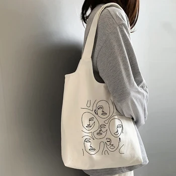 Корейская повседневная холщовая сумка Harajuku, женские сумки для покупок, большая вместительная крутая сумка через плечо, Женские Эко-сумки для книг Ulzzang, пляжная сумка