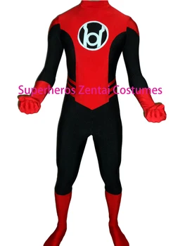 Костюм Корпуса красных фонарей, косплей на Хэллоуин, мужской костюм супергероя, самое популярное шоу, костюм Зентаи для детей/взрослых, бесплатная доставка