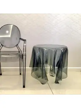 Креативный плавающий прозрачный стол, ковер, кофейная магия, простой модный европейский журнальный столик, диаметр стола 50 * высота 58 см