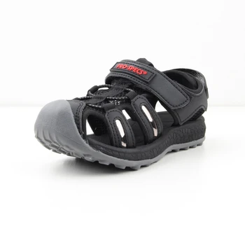 Летние Модные детские черные сандалии для мальчиков, нескользящая детская пляжная обувь, размер 33-35