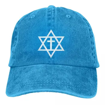 Летняя кепка с солнцезащитным козырьком, Мессианская Звезда Давида, Классические кепки в стиле хип-хоп, Ковбойская шляпа с крестом, Остроконечные шляпы