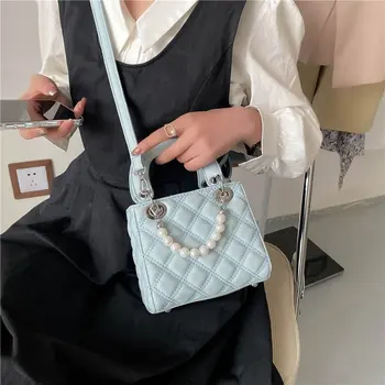 Маленькая женская сумка на цепочке Lingge 2023, новая модная сумка-мессенджер для пригородных поездок, простая сумка через плечо с текстурой большой емкости