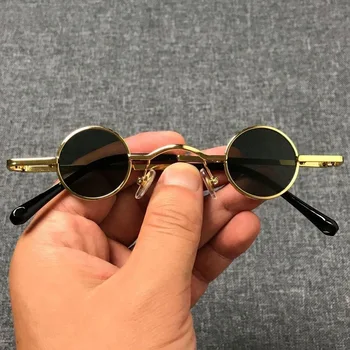 Маленькие круглые Ультра мини-солнцезащитные очки в металлической оправе с антибликовым покрытием в стиле хип-хоп панк, модные солнцезащитные очки, Стиль солнцезащитных очков, Женские, мужские