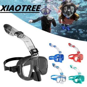 Маска для подводного плавания Складная Противотуманная маска для дайвинга с полностью сухой верхней частью для свободного плавания Профессиональное снаряжение для подводного плавания Взрослые Дети