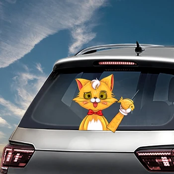 Милый кот Съемный автомобильный машущий стеклоочиститель Наклейка на стеклоочиститель заднего стекла Наклейка на заднее лобовое стекло Украшение автомобиля Автомобильные аксессуары