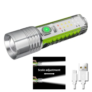 МИНИ-брелок-фонарик USB C, перезаряжаемая светодиодная лампа с магнитом, Кемпинговый ультрафиолетовый свет, Многофункциональные Портативные фонари