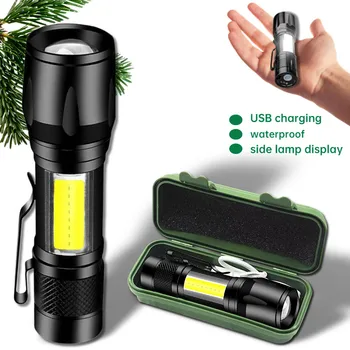 Мини-светодиодный фонарик с увеличенным фокусным расстоянием, встроенный аккумулятор XP-G Q5, фонарь, рабочий фонарь, перезаряжаемый мини-фонарик, фонарь для кемпинга