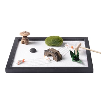 Миниатюрный набор для песка в саду дзен, набор для медитации и мирного расслабления, украшения