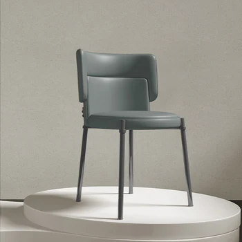 Мобильные стулья для столовой Nordic Gaming Современный дизайн Кожаная Металлическая мебель для дома Шезлонги Salle Manger Soft