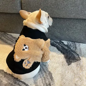 Модная толстовка с изображением собаки и медведя, пальто, куртка для маленьких средних собак, французского бульдога, мопса, ризеншнауцера, йорки EMC58