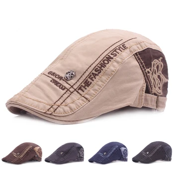 Модная шляпа-берет с буквами, мужская солнцезащитная шляпа, шляпа для вождения в гольф, шляпа таксиста, Плоская летняя кепка с плющом, остроконечная кепка-блиндер