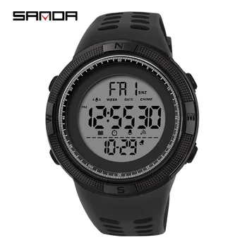 Модные водонепроницаемые цифровые часы бренда Sanda, мужские спортивные часы, электронные светодиодные мужские наручные часы для Clocksanda, армейские наручные часы