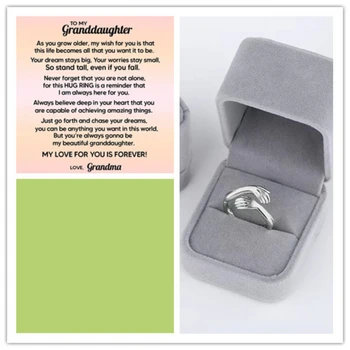 Моей бабушке, обнимающей руки, кольца для женщин, мужчин, Регулируемое Открытое кольцо-манжета, Праздничные подарки, кольца, Винтажные украшения Оптом 2023