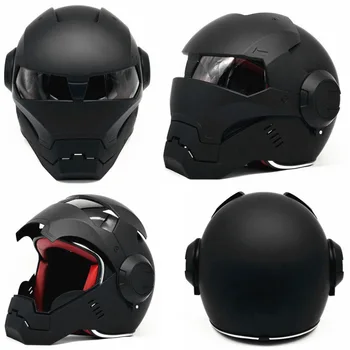 Мотоциклетные шлемы с характером хищника, шляпа с полным лицом, ABS EPS, форма робота, потому что мужской мотоциклетный шлем в стиле ретро повышенной защиты.