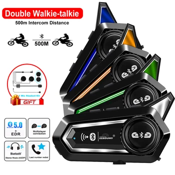 Мотоциклетный Шлем Bluetooth-Гарнитура Внутренней Связи Handsfree Intercomunicador Moto Шумоподавление Для 2 Гонщиков В Штучной упаковке Walkie-talkie