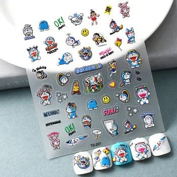 Наклейки для ногтей в стиле аниме Doraemon, Маникюр, Самоклеящиеся аксессуары для ногтей, Слайдеры для ногтей, Забавные наклейки, Милая Симпатичная наклейка