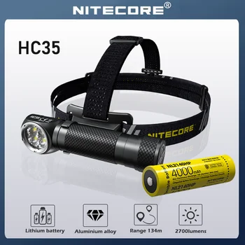 Налобный фонарь NITECORE HC35 4x CREE XP-G3 S3 LED 2700 Люмен USB Перезаряжаемая Фара 4000 мАч 21700 Аккумулятор Рыболовный Фонарик