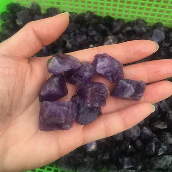 Натуральный необработанный фиолетовый кварцевый гравий MJP, аметист, целебный кристалл, галтованный камень для украшения в стиле фэншуй