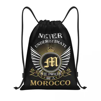 Никогда не стоит недооценивать Марокканский рюкзак на шнурке, спортивную спортивную сумку для женщин, мужчин, Марокканский Гордый патриотический рюкзак для покупок