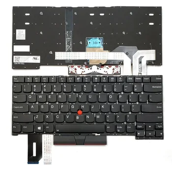 Новая Клавиатура для ноутбука Lenovo ThinkPad T490S T495S Type 20NX 20NY 20QJ 20QK Американского Черного Цвета С Подсветкой