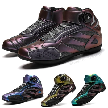 Новая обесцвеченная обувь для мотокросса, мотоциклетные ботинки, мужские дышащие боты, мотоботы, Мотоциклетные спортивные короткие гоночные ботильоны для верховой езды