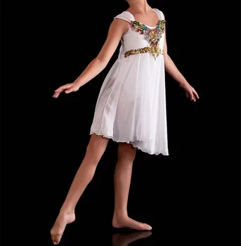 Новое элегантное лирическое платье балерины для современных танцев, балетный костюм 