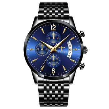 Новые модные мужские часы, лучший бренд, роскошные мужские часы, кварцевые часы, водонепроницаемые наручные часы, хронограф