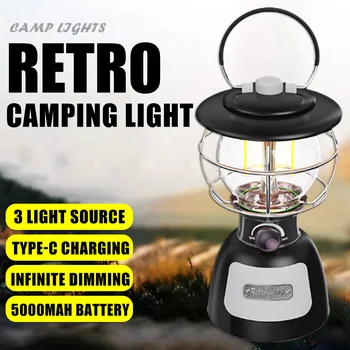 Новый модернизированный Перезаряжаемый светодиодный кемпинговый фонарь с сильным освещением емкостью 5000 мАч, портативный фонарь для палатки, ночник, блок питания для походного снаряжения