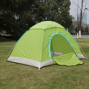 Новый сверхлегкий Дышащий Однослойный Водонепроницаемый Ветрозащитный Палатка для кемпинга на открытом воздухе на 3-4 человека с защитой от ультрафиолета с шестом из стекловолокна 12 цветов