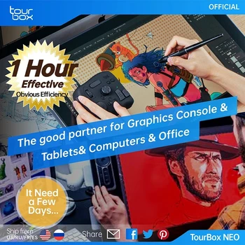 Обновленный TourBox NEO - усовершенствованная консоль редактирования для графических планшетов, цифрового рисования, редактирования фотографий и видео с возможностью настройки