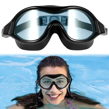 Очки Для Плавания Для взрослых Профессиональная Маска для Дайвинга для Взрослых с Регулируемым Ремешком Прозрачная Маска Для Плавания в Большой Оправе С Защитой От Запотевания В Бассейне С Водой