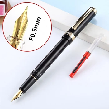 Перьевая ручка с поршневым наполнением Yongsheng 698, высококачественные черно-белые Офисные чернильные ручки из прозрачной смолы большой емкости