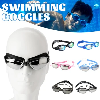 Плавательные очки с силиконовым гальваническим покрытием, прозрачные линзы, регулируемый ремешок, очки для плавания на открытом воздухе, Пляжный бассейн