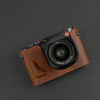 Половина чехла для камеры из натуральной кожи ручной работы для Leica Q/QP коричневый