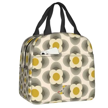 Полосатая сумка для ланча с лепестками, женская сумка для ланча в скандинавском цветочном стиле, термоохладитель, Ланч-бокс для пикника, путешествия