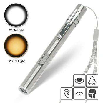Портативный профессиональный медицинский светодиодный фонарик, перезаряжаемый через USB, энергосберегающий Мини-фонарик, ручка-фонарик для стоматолога, кемпинг, пешие прогулки