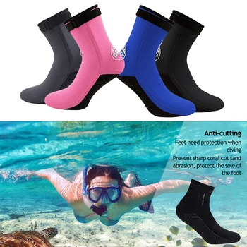 Противоскользящие носки для дайвинга толщиной 3 мм, защищающие от холода, от порезов, Носки для плавания, пляжные носки для игр, носки для плавания