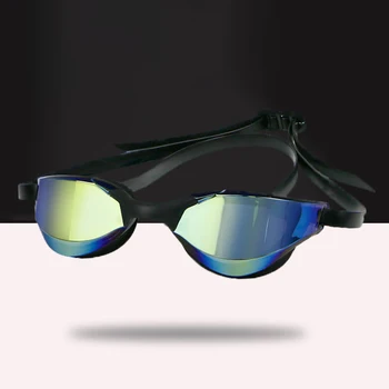 Профессиональные очки для плавания для взрослых, водонепроницаемые, с защитой от запотевания и ультрафиолета, Гоночные очки для мужчин и женщин, Крутое посеребренное оборудование для плавания