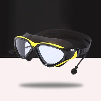 Профессиональные очки для плавания, очки для плавания для взрослых с затычками для ушей, Противотуманные Силиконовые Водонепроницаемые очки для дайвинга и серфинга для мужчин и женщин
