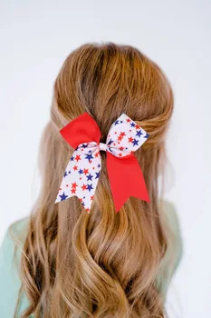 Резинка для волос с Бантиком для маленьких девочек, Патриотическая Резинка для волос в честь Дня Независимости США 4 июля, HC194