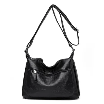 Роскошная женская сумка через плечо из мягкой кожи, женская винтажная повседневная сумка с несколькими карманами и кошельки, сумка-мессенджер Bolsa
