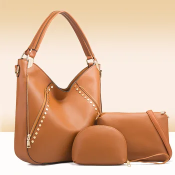 Роскошные женские сумки из искусственной кожи высокого качества, женские сумки через плечо, 3 предмета, Модная женская сумка-тоут большой емкости, Новая